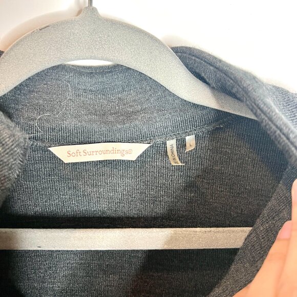 Soft Surroundings Runway Pullover Velvet Trim Tunic Sweater Knit Top Sz Large - Picture 3 of 5